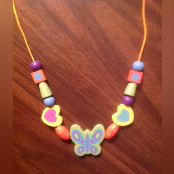 Butterfly Hearts Bead Necklace